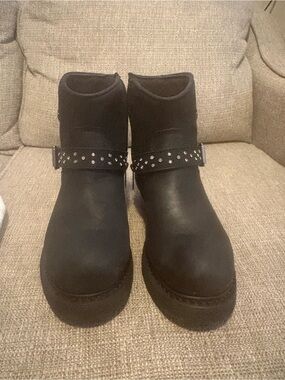 Black Womens Harley Davidson Zip Up Boots